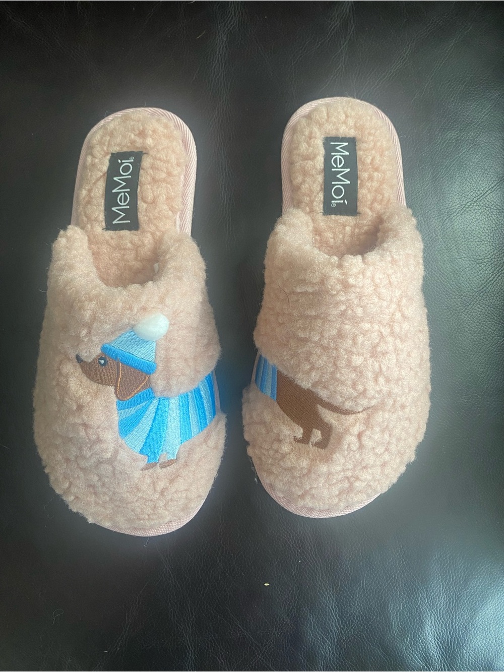 MeMoi Women's Plush Slip-On Slippers in Light Pink